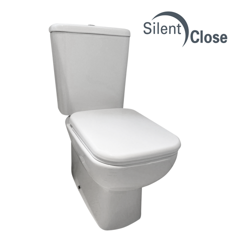 Compact Bricomart Compatible Toilet Seat - Woodline Lacquered Cushioned 'SC'