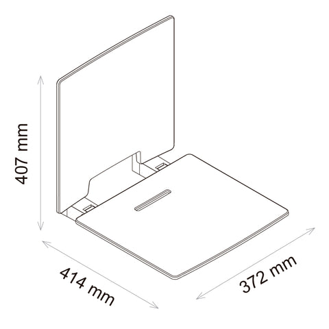 Folding Shower Seat with Solid Wall Backrest