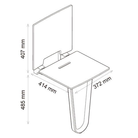 Folding Shower Seat with Backrest and Solid+ Floor Support