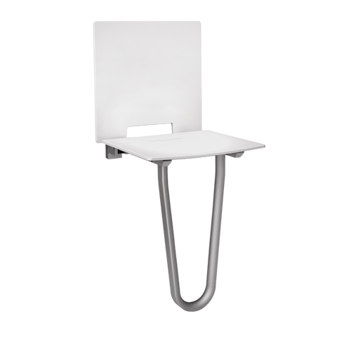 Folding Shower Seat with Backrest and Solid+ Floor Support